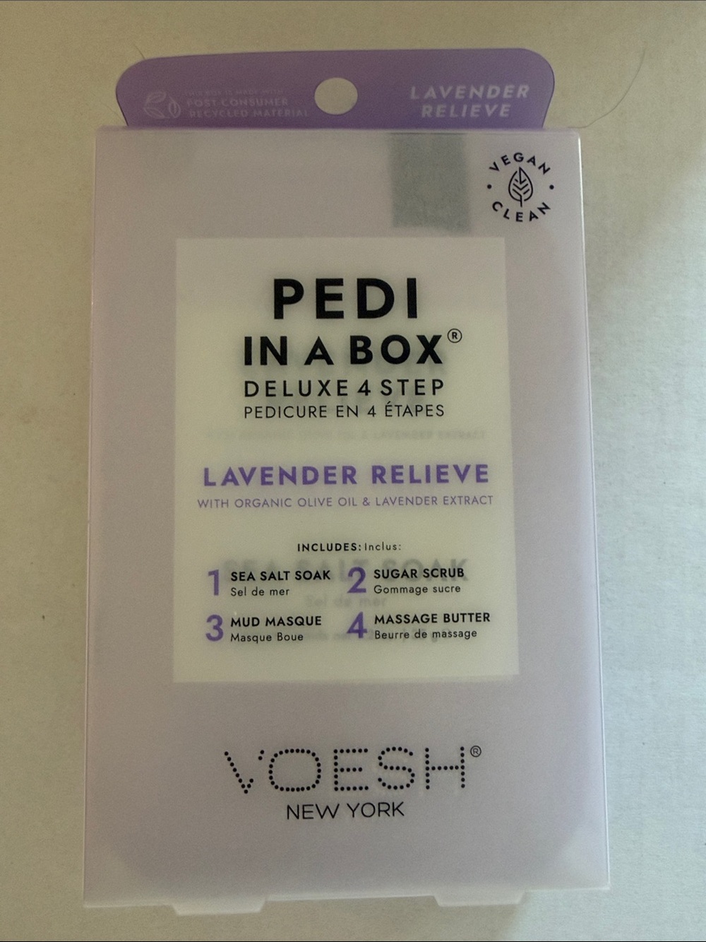 Voesh Pedi in a Box Lavender Relieve Deluxe 4-Step Pedicure